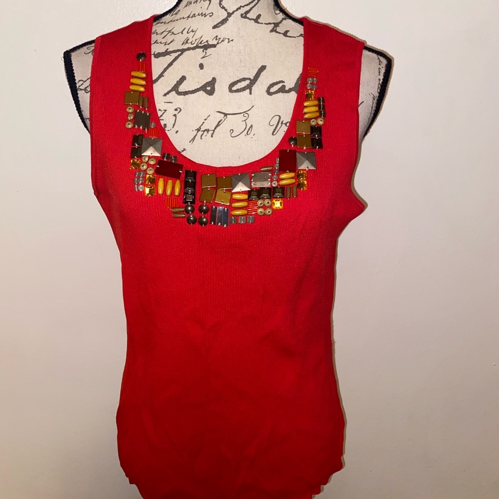 ❤️Ruby Rd. Beautiful Neck Accent Ribbed Top❤️ - Picture 5 of 10